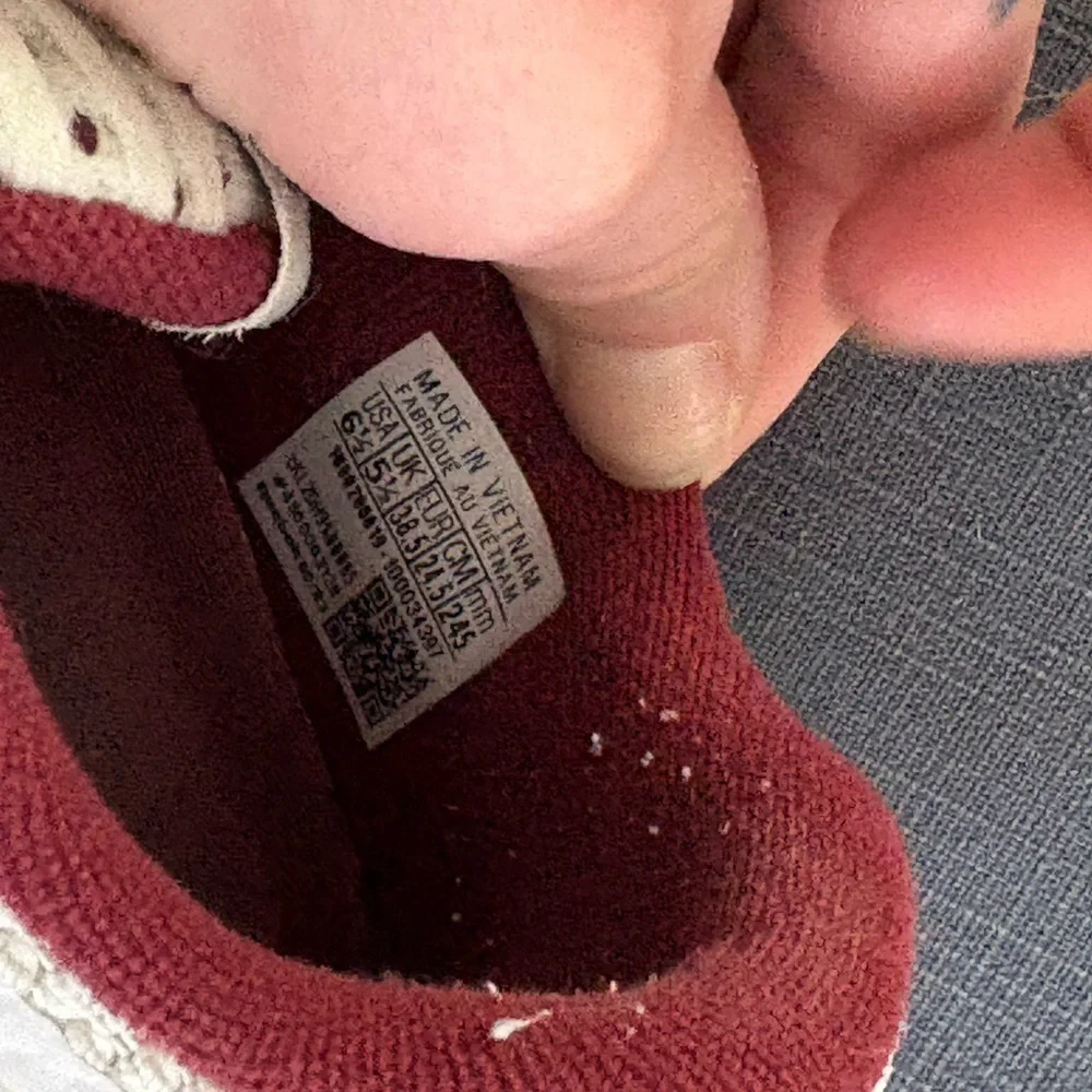 Reebok Cream and Maroon Athletic Shoes